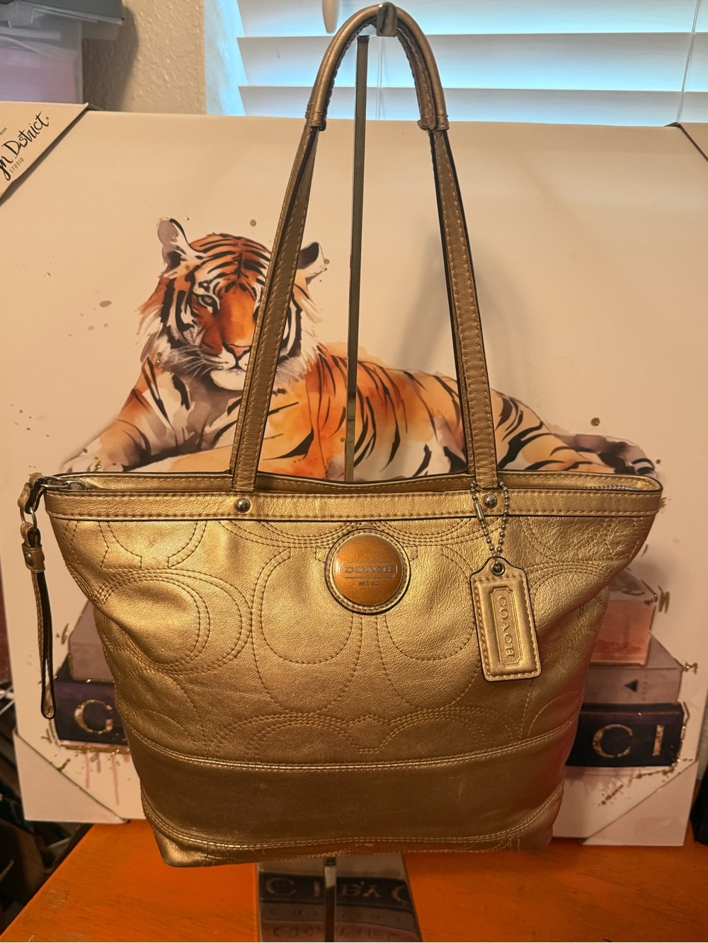 Coach Metallic Gold Shoulder Bag VGUC
